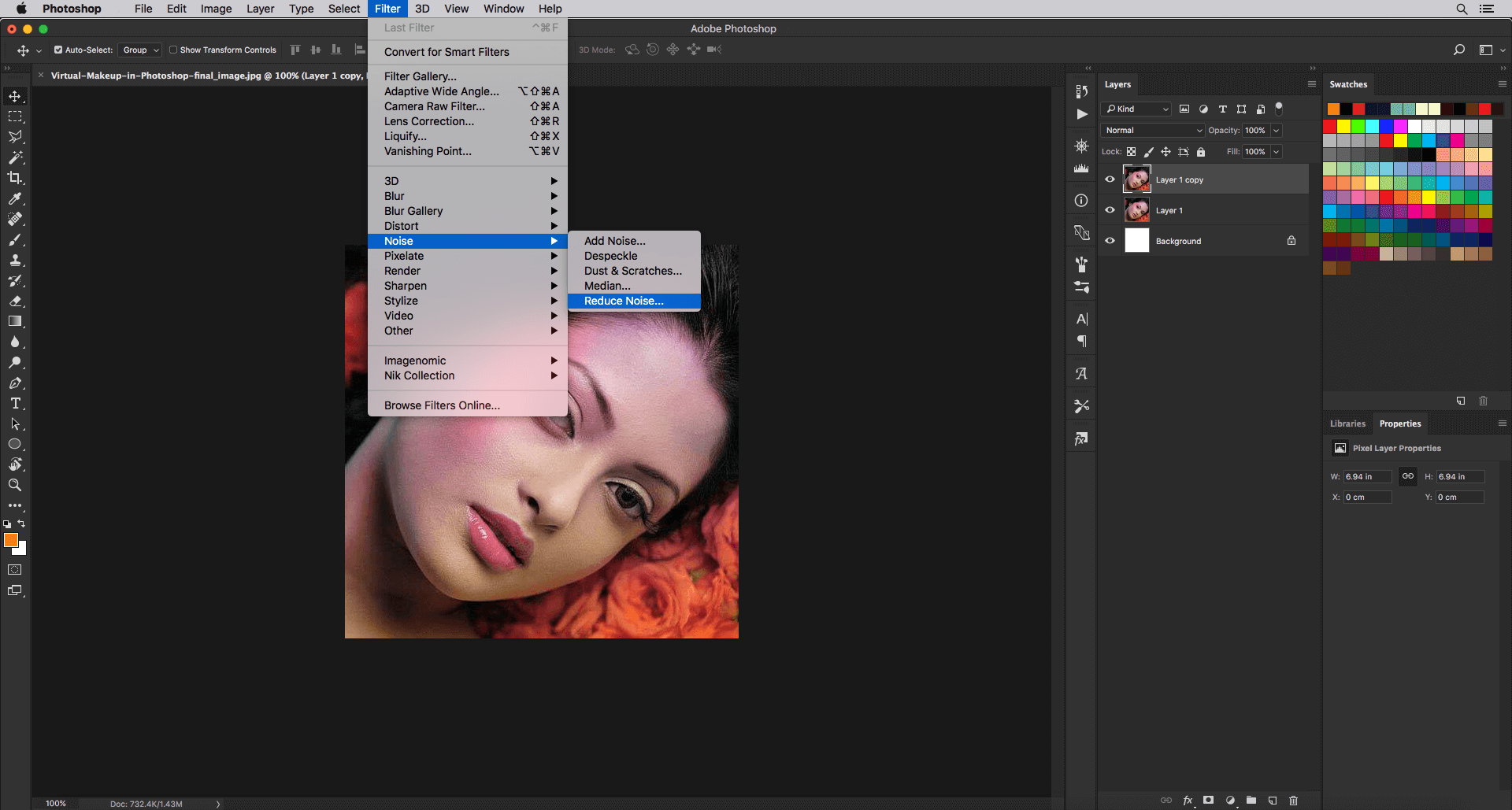 Step 2 Makeup in Photoshop