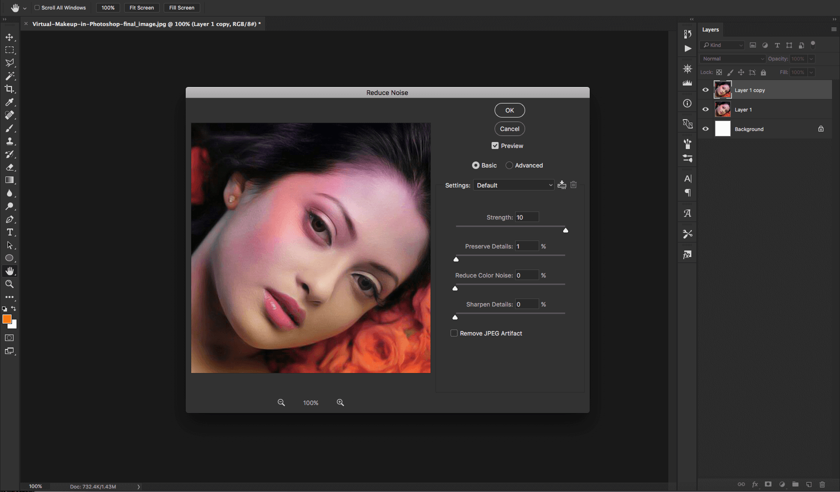 Step 3 Makeup in Photoshop