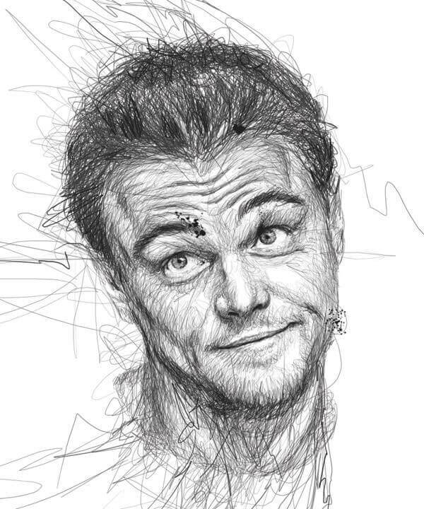Leonardo DiCaprio Squiggles Faces Portraits