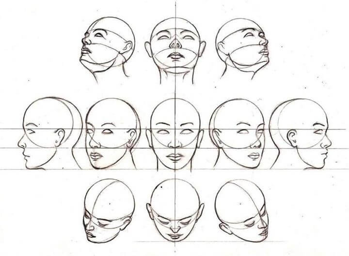 Premium Vector | Line drawing illustration of six different types of male face  shapes