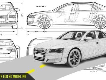 Car Blueprints for 3D Modeling