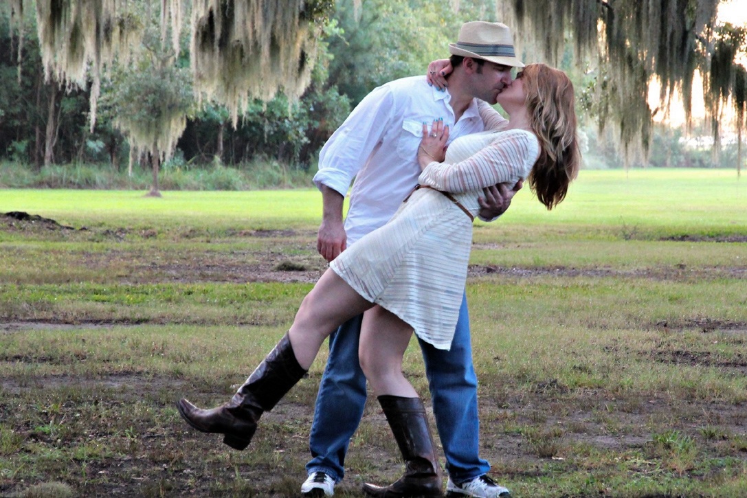 Couple Kissing on Wedding Photo Retouching Before