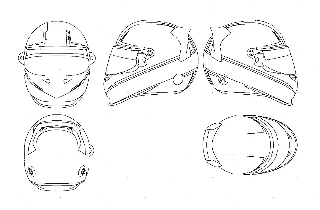 Download Blueprint of Bell Helmet BluePrint