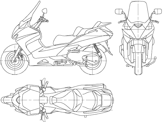 Download Blueprint of Honda Silver Wing-600
