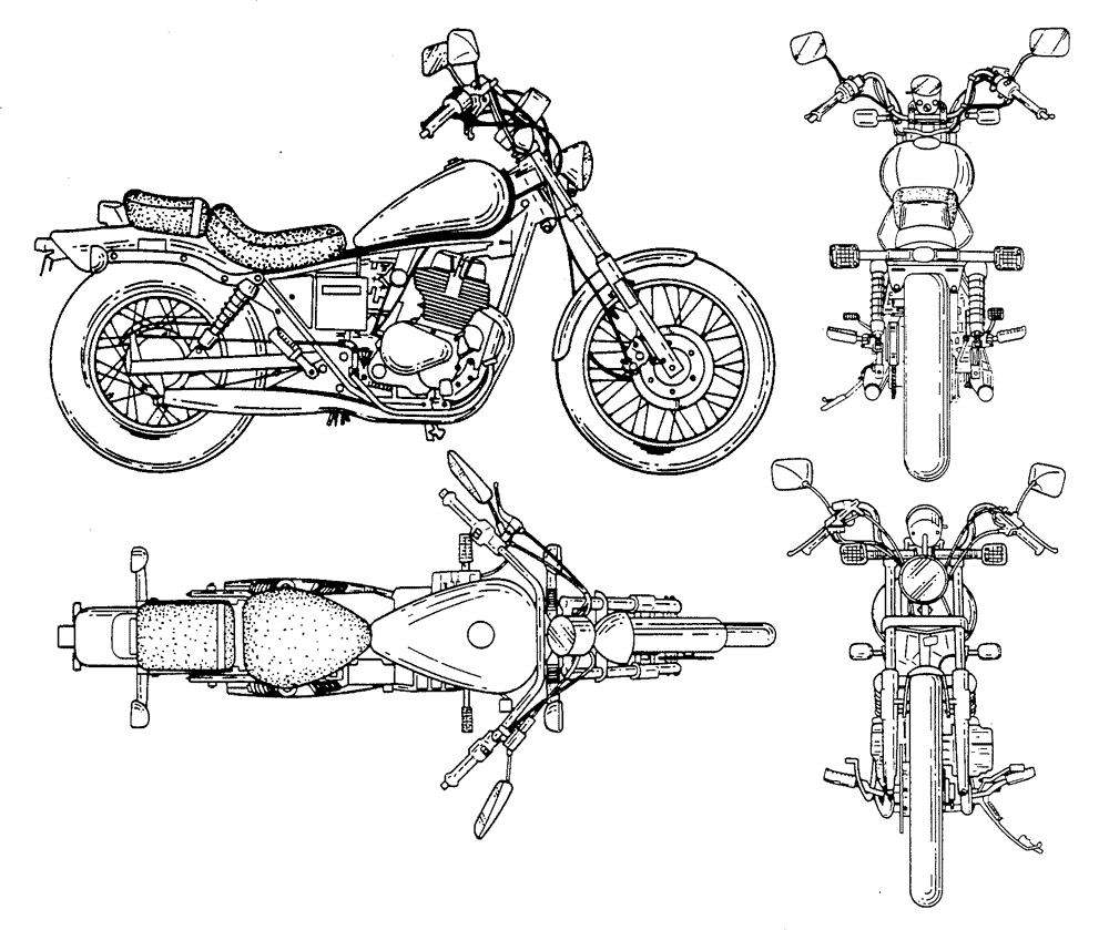 Motorcycle Bike Blueprints For 3D Modeling | CGfrog