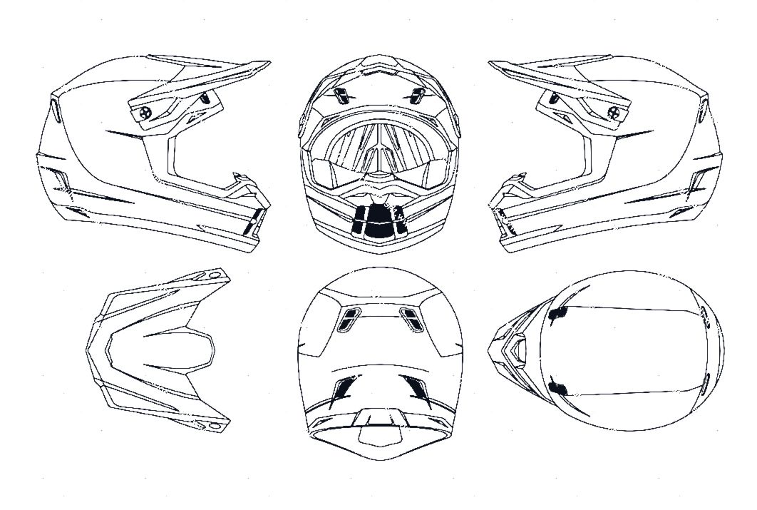 Download Blueprint of Motocross Helmet BluePrint