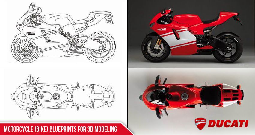 Motorcycle Bike Blueprints For 3D Modeling | CGfrog