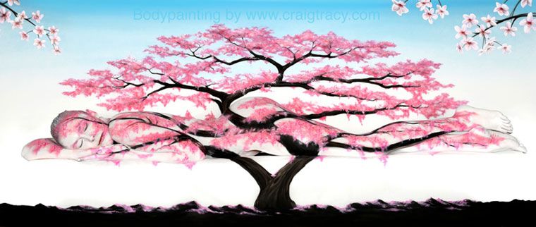 blossom body painting work by craig tracy