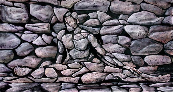 stone body painting work by craig tracy