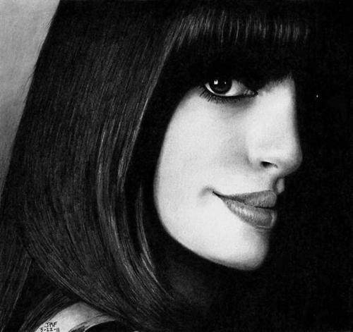 Anne Hathaway-Photorealistic Pencil Portraits