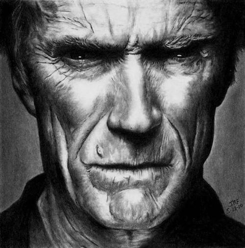 Clint Eastwood Photorealistic Pencil Portraits