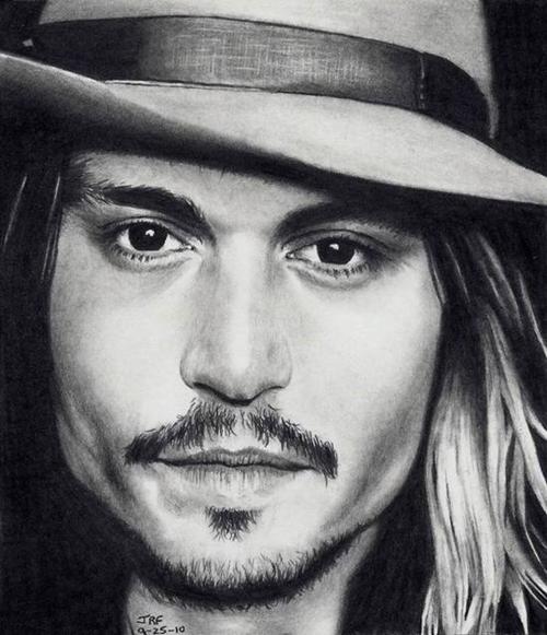 Johnny Depp Photorealistic Pencil Portraits