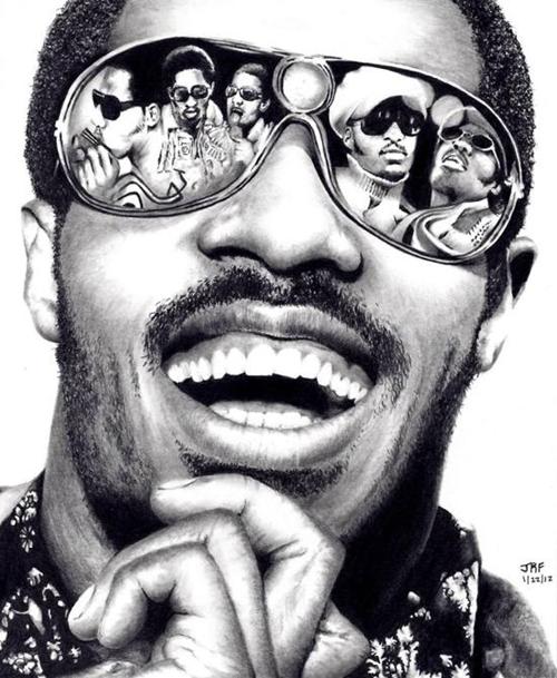 Stevie Wonder-Photorealistic Pencil Portraits