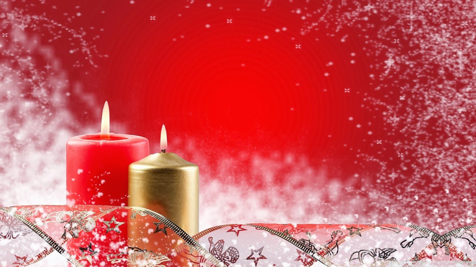 two christmas candles wallpaper