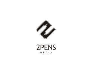 2 Pens Logo Design