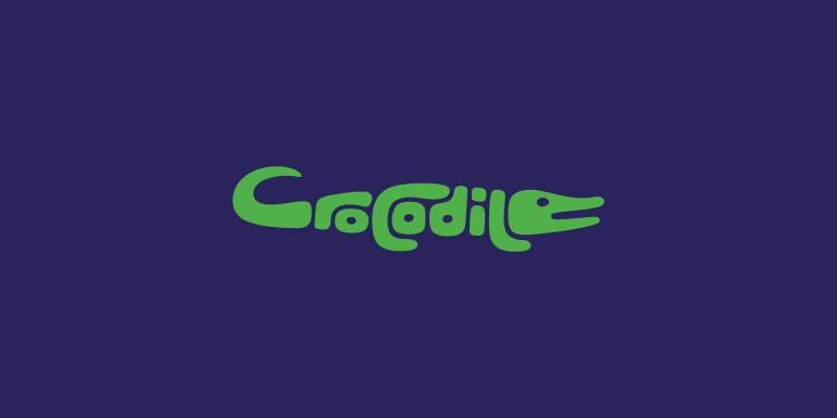 Typographic Animal Logos - Crocodile word animals typography logo design