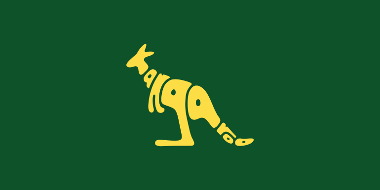 Typographic Animal Logos - Kangaroo word animals typography logo design