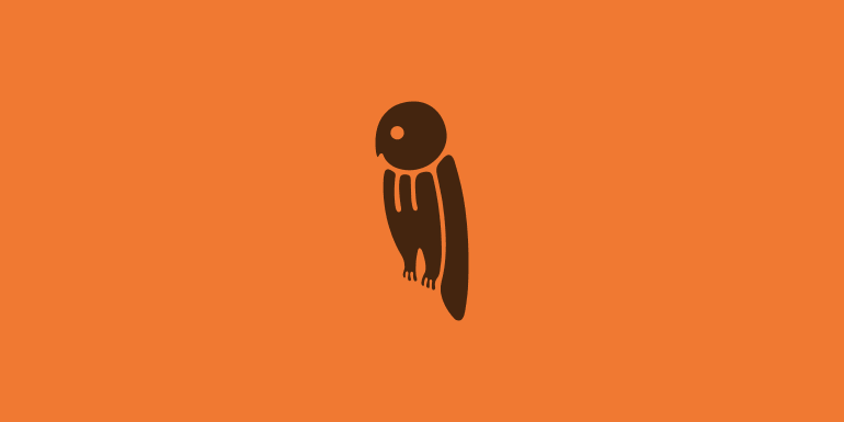 Typographic Animal Logos - Owl word animals typography logo design