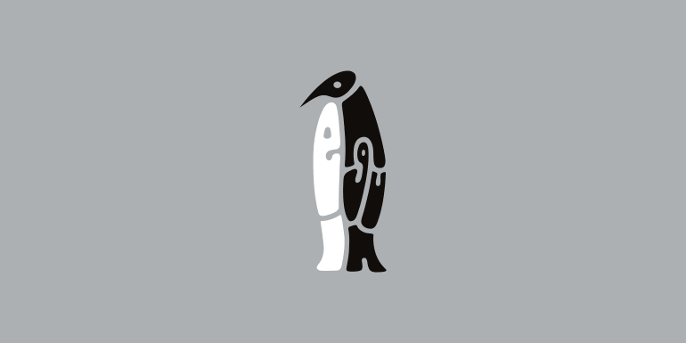 Typographic Animal Logos - Penguin word animals typography logo design
