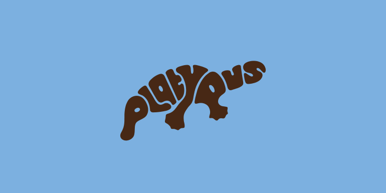Typographic Animal Logos - Platypus word animals typography logo design