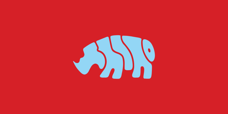 Typographic Animal Logos - Rhino word animals typography logo design