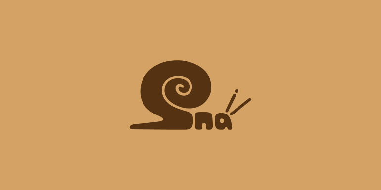 Typographic Animal Logos - Snail word animals typography logo design