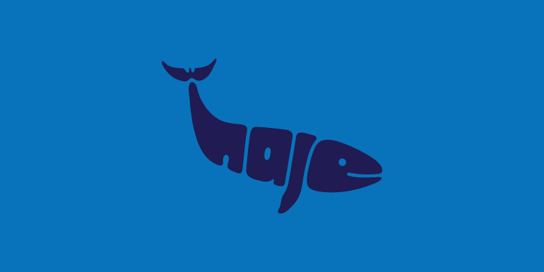 Typographic Animal Logos - Whale word animals typography logo design