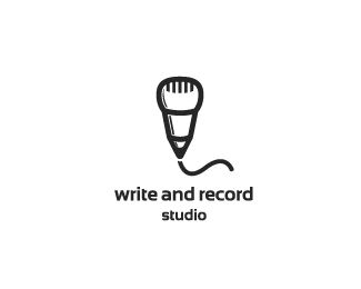 Write and Record studio Logo Design