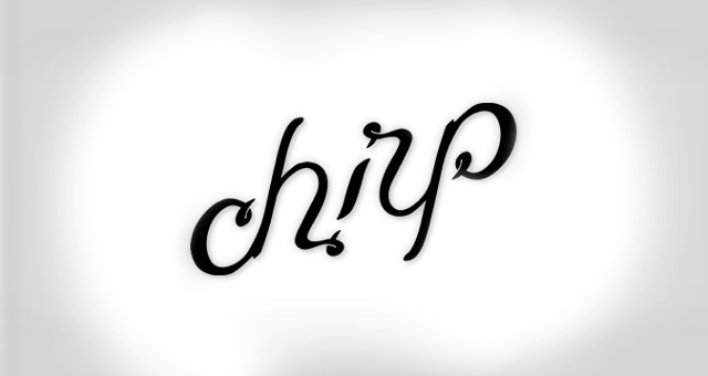 Chirp ambigram logo design