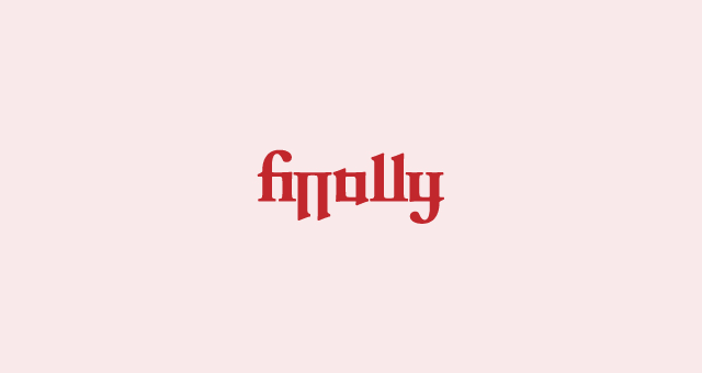 Finally ambigram logo design