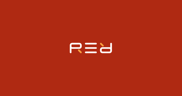 Red ambigram logo design