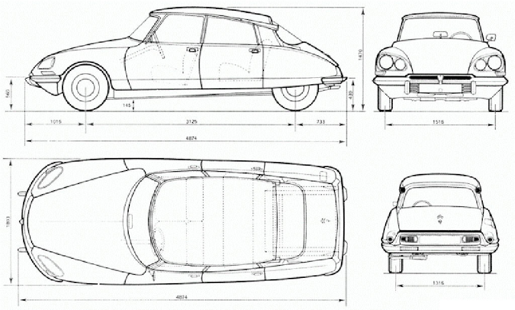 car blueprints for 3d modeling