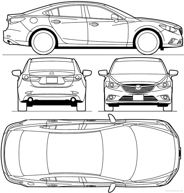 Download Car Blueprint of Mazda-6