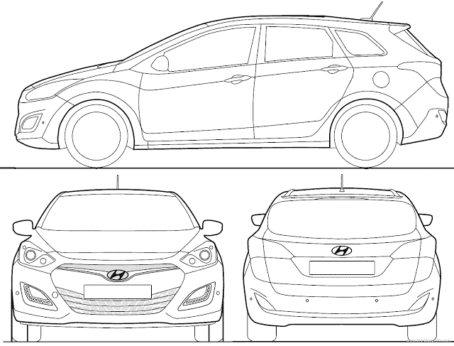 Download Car Blueprint of Hyundai i30 Tourer