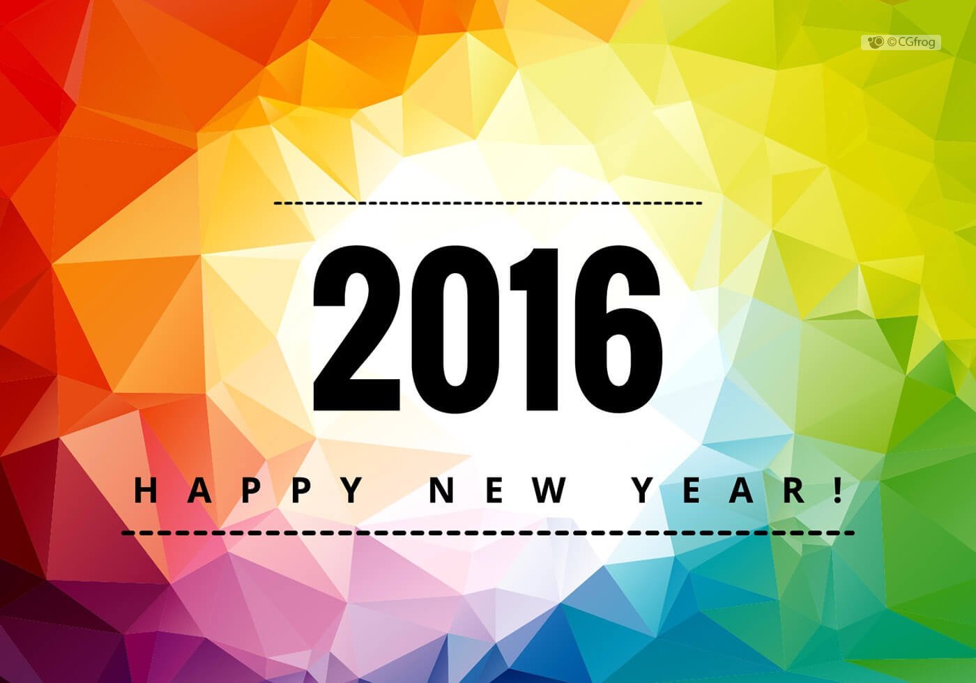 2016 Happy New Year Typography Graphic Design Wallpaper for computer Multi color