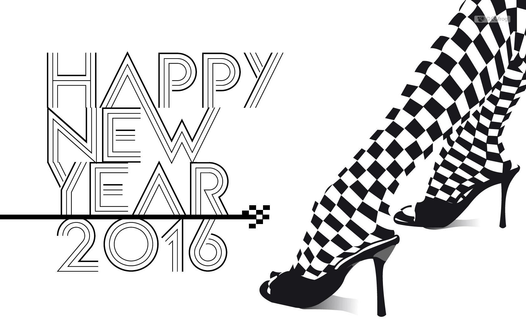 2016 Happy New Year Typography Graphic Design Wallpaper for computer