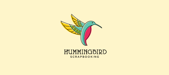 Humming-Bird-Scrapbooking-bird-logo-design