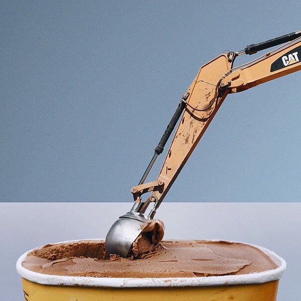 Excavator + Ice Cream Scoop Mash by Stephen Mcmennamy