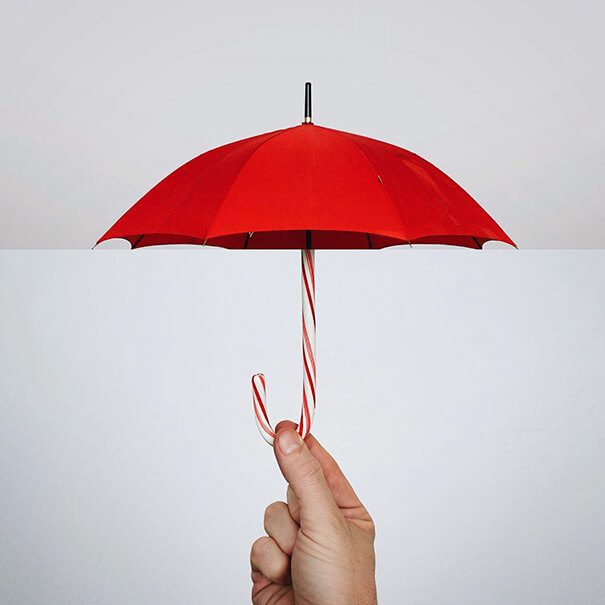 umbrella + candy cane Mash by Stephen Mcmennamy