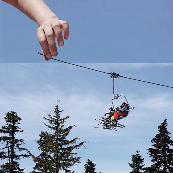 daughter holding wire + ski lift Mash by Stephen Mcmennamy