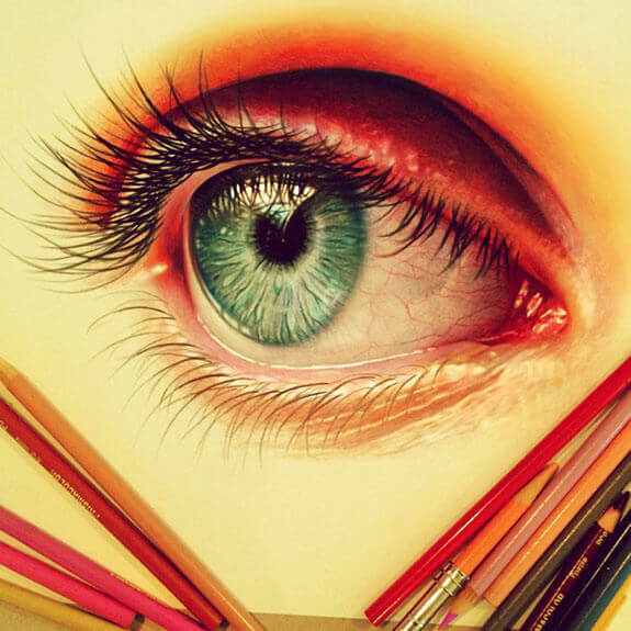 20 Beautiful and Realistic Eye Drawings by Gelson Fonteles