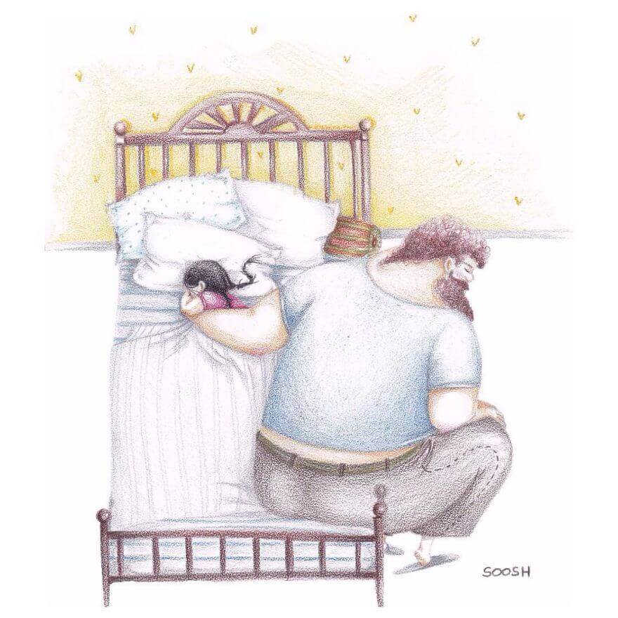 Love Illustrations Between Dads and Their Little Girls