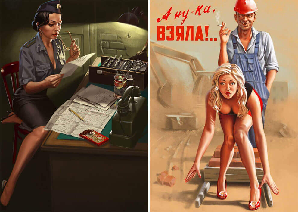 Pin-Up Style Illustration By Valery Barykin