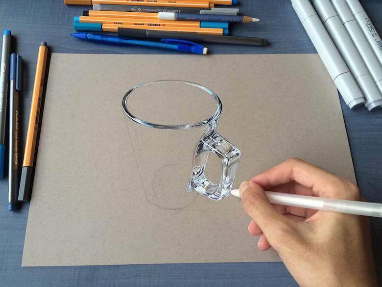 hyperrealistic-3d-art-drawings-sushant-rane-glass-1