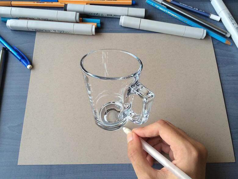 hyperrealistic-3d-art-drawings-sushant-rane-glass-2
