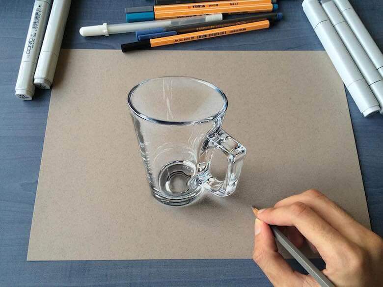 hyperrealistic-3d-art-drawings-sushant-rane-glass-3