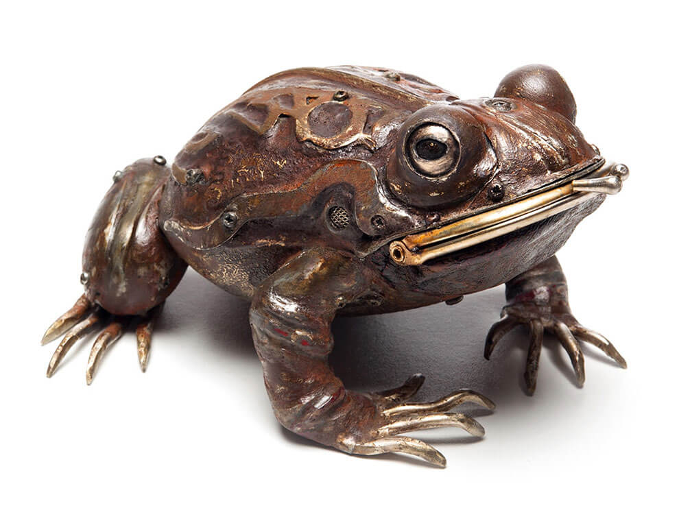 Toad Sculptures Made from Bicycle, Car and Motorcycle Parts