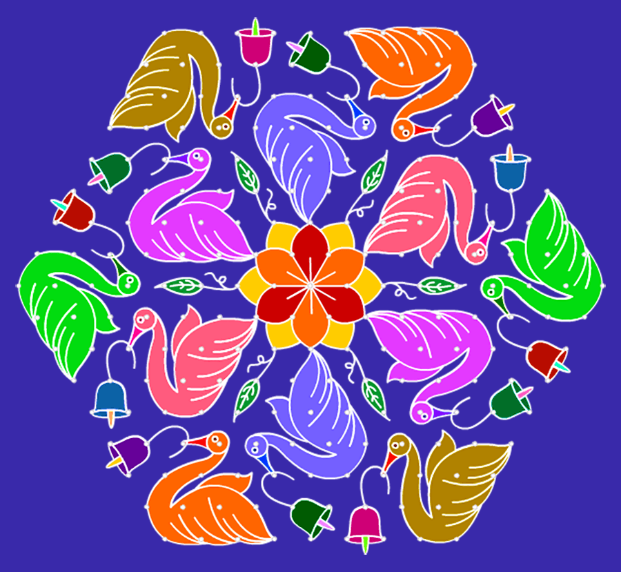 Duck Rangoli Design