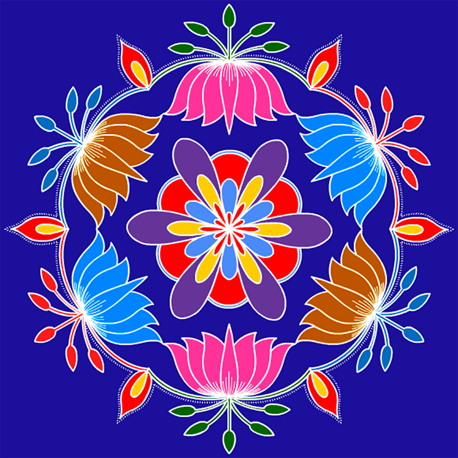 Lotus Rangoli Design for Diwali