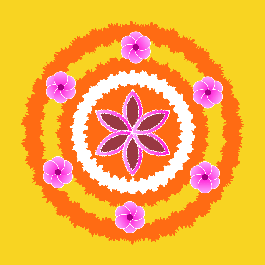 Elegant Flower Rangoli Design